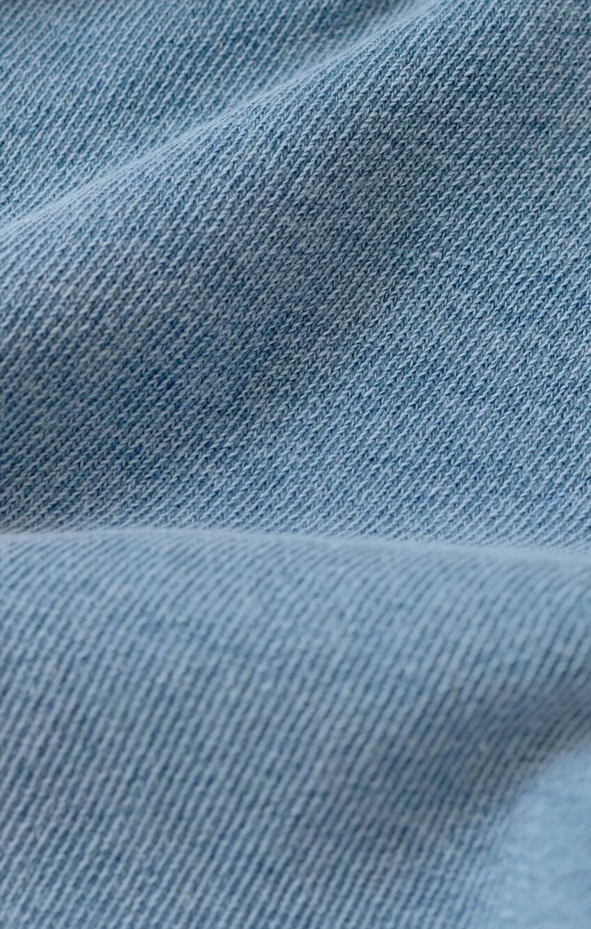 NEW Z SUPPLY curran knit denim cropped sweatshirt in ocean air indigo - Picture 7 of 7